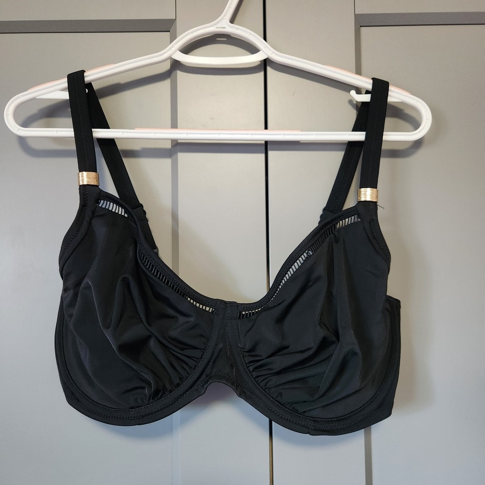 New Fantasie BLACK East Hampton Underwire Bikini Swim Top US 34I